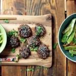 Black bean beef burgers, noodles & salad (Jamie Oliver)