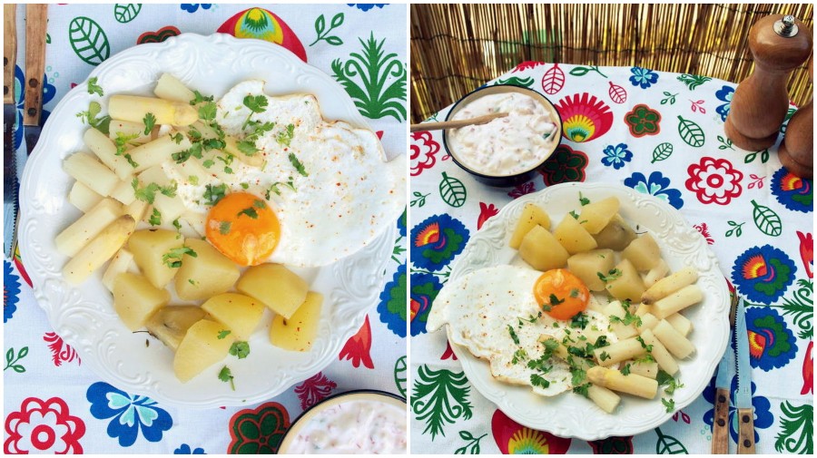 Białe szparagi z ziemniakami i jajkiem (wiosenny obiad)
