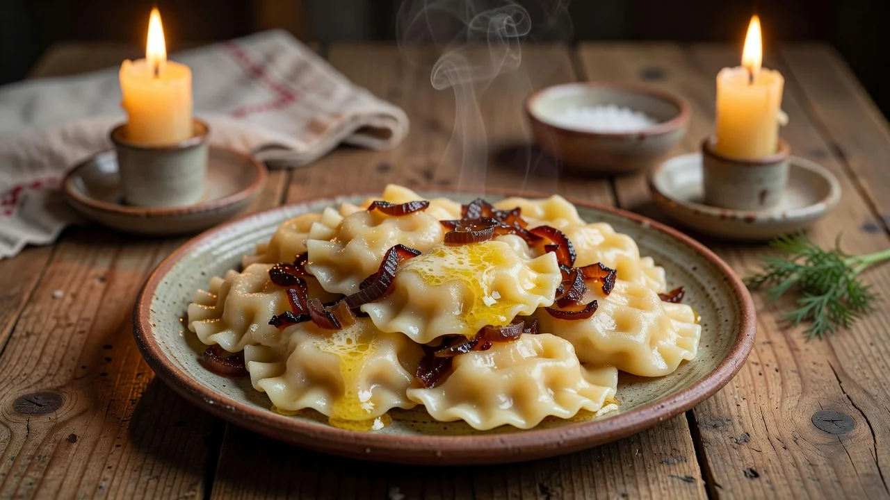 Pierogi z pieczarkami i twarogiem — domowy przepis